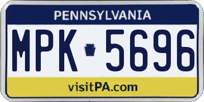 PA license plate MPK5696