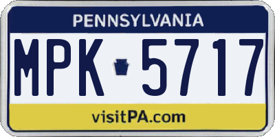 PA license plate MPK5717