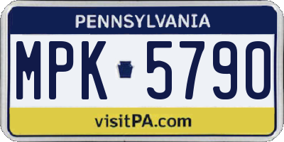 PA license plate MPK5790