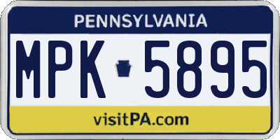 PA license plate MPK5895