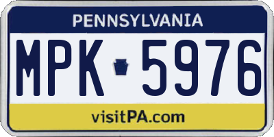 PA license plate MPK5976