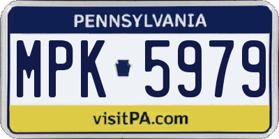 PA license plate MPK5979