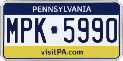 PA license plate MPK5990