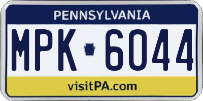 PA license plate MPK6044