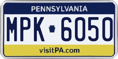 PA license plate MPK6050