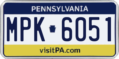 PA license plate MPK6051