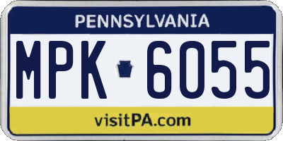 PA license plate MPK6055