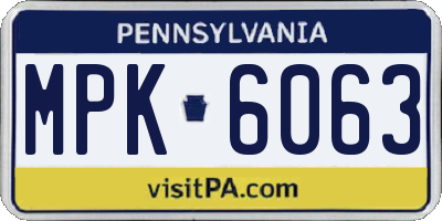 PA license plate MPK6063