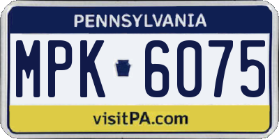 PA license plate MPK6075