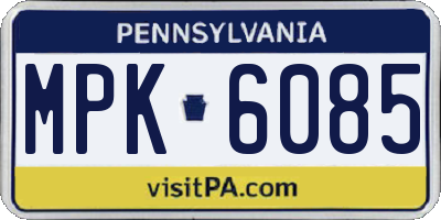 PA license plate MPK6085