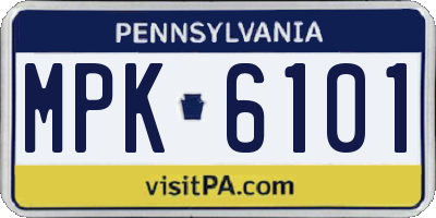 PA license plate MPK6101