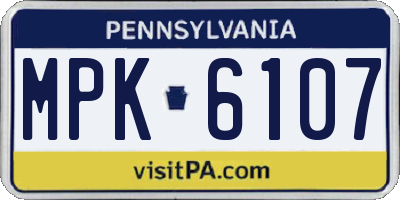 PA license plate MPK6107