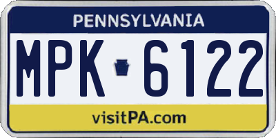 PA license plate MPK6122