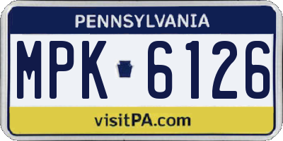 PA license plate MPK6126