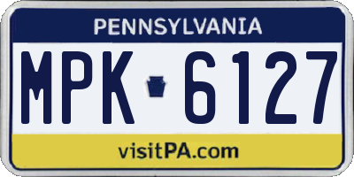 PA license plate MPK6127