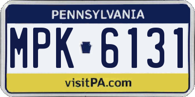 PA license plate MPK6131