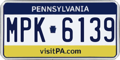 PA license plate MPK6139