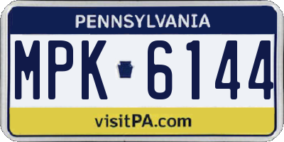 PA license plate MPK6144