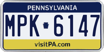 PA license plate MPK6147