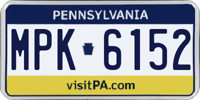 PA license plate MPK6152