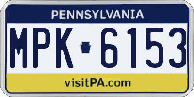 PA license plate MPK6153
