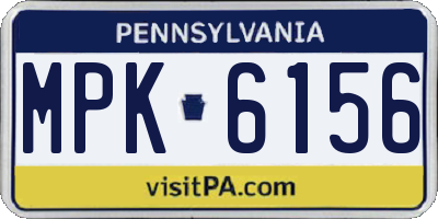 PA license plate MPK6156