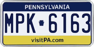 PA license plate MPK6163