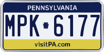 PA license plate MPK6177