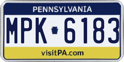PA license plate MPK6183
