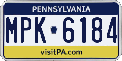 PA license plate MPK6184