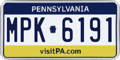 PA license plate MPK6191