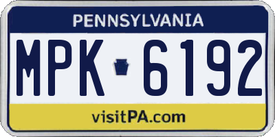 PA license plate MPK6192