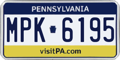 PA license plate MPK6195