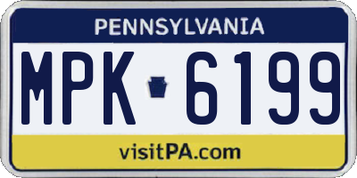 PA license plate MPK6199
