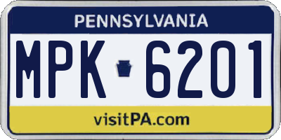 PA license plate MPK6201