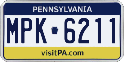 PA license plate MPK6211