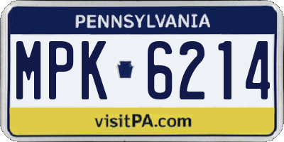 PA license plate MPK6214