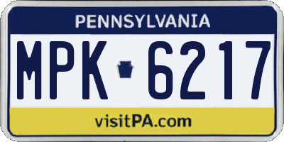 PA license plate MPK6217