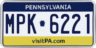 PA license plate MPK6221