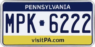 PA license plate MPK6222