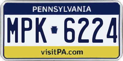 PA license plate MPK6224