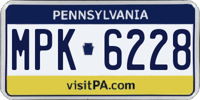 PA license plate MPK6228