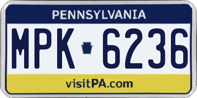 PA license plate MPK6236