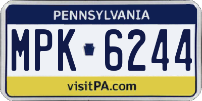 PA license plate MPK6244