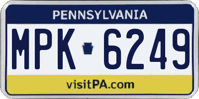 PA license plate MPK6249