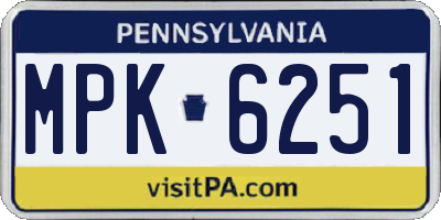 PA license plate MPK6251