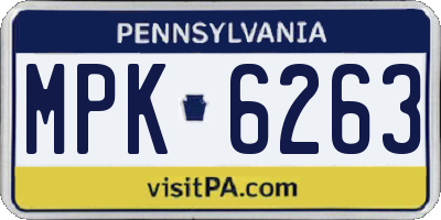 PA license plate MPK6263