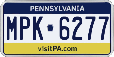 PA license plate MPK6277