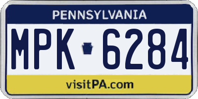 PA license plate MPK6284