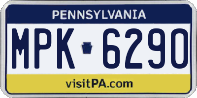 PA license plate MPK6290